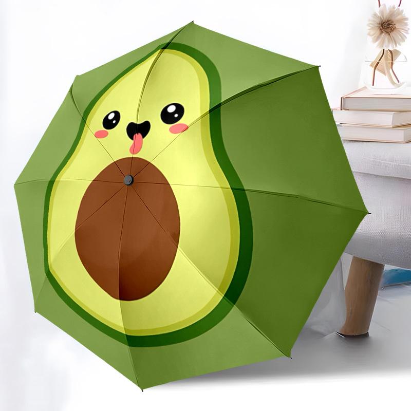 1pc Avocado Cute Auto Open/Close Cute Umbrella with One Touch Button,, Windproof Design Lightweight Portable Umbrella for Women & Men6086