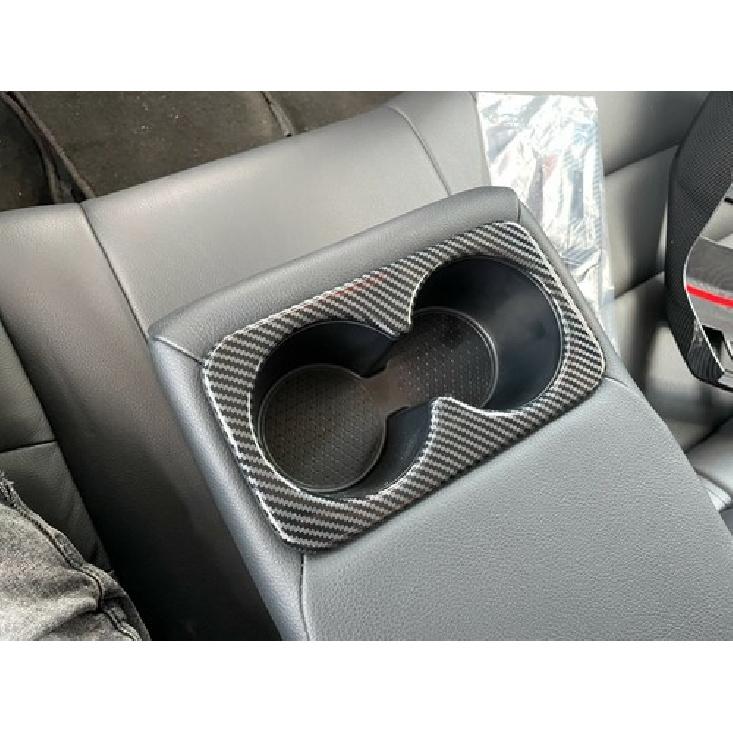 Rear Carbon Fiber Water Cup Panel Cover Trim For Nissan Rogue X-Trail -2025