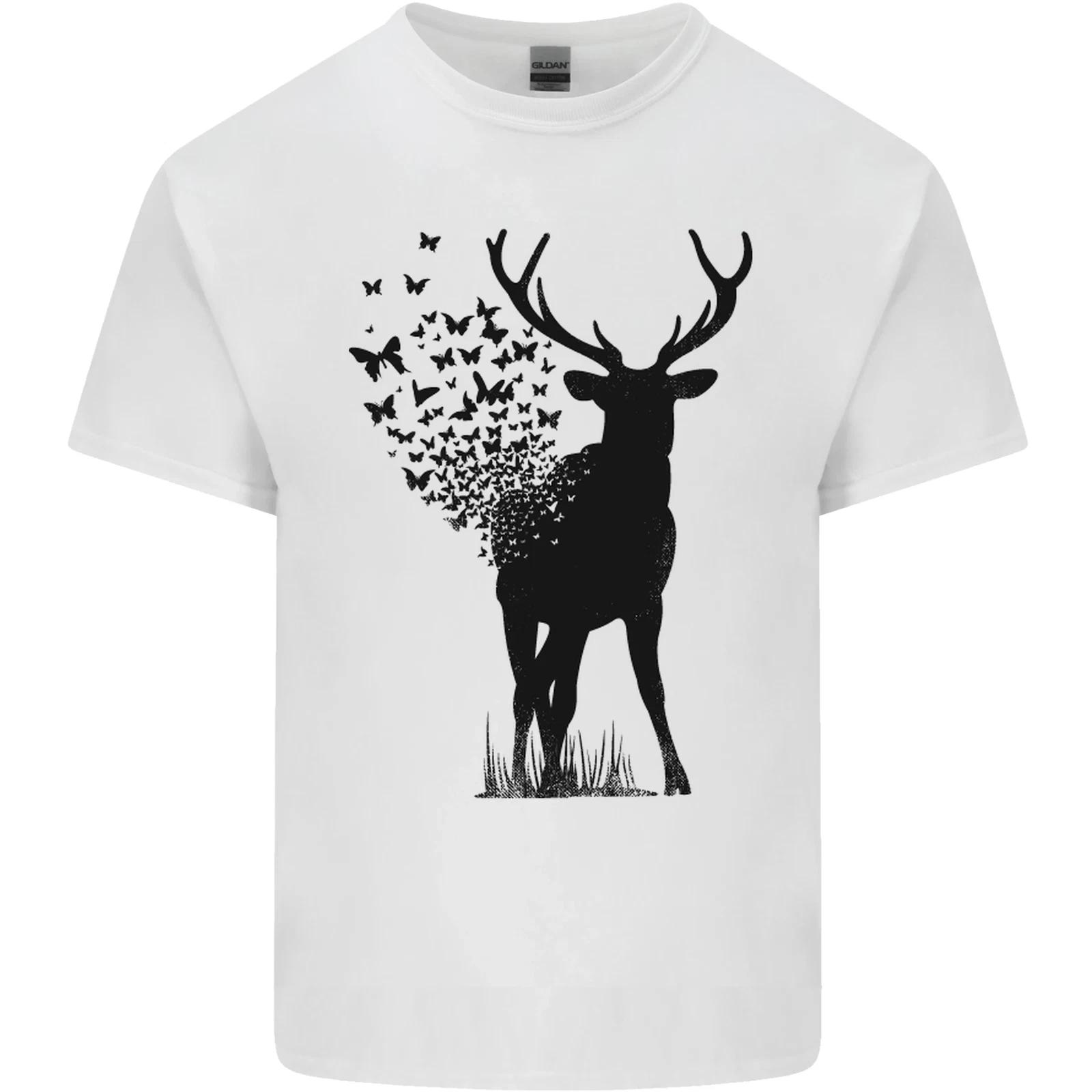 Abstract Butterfly Deer Ecology Environment Kids T-Shirt Childrens M
