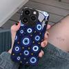 Hot-selling Lucky Blue Eyes for Apple 17pm Art Phone Case iPhone16 Glass All-inclusive Hard Case