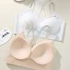 High Elastic Ice Milk Clothes Cross Beauty Vest Gather Pull Fixed Cup Double Shoulder Straps Close Breast Bra