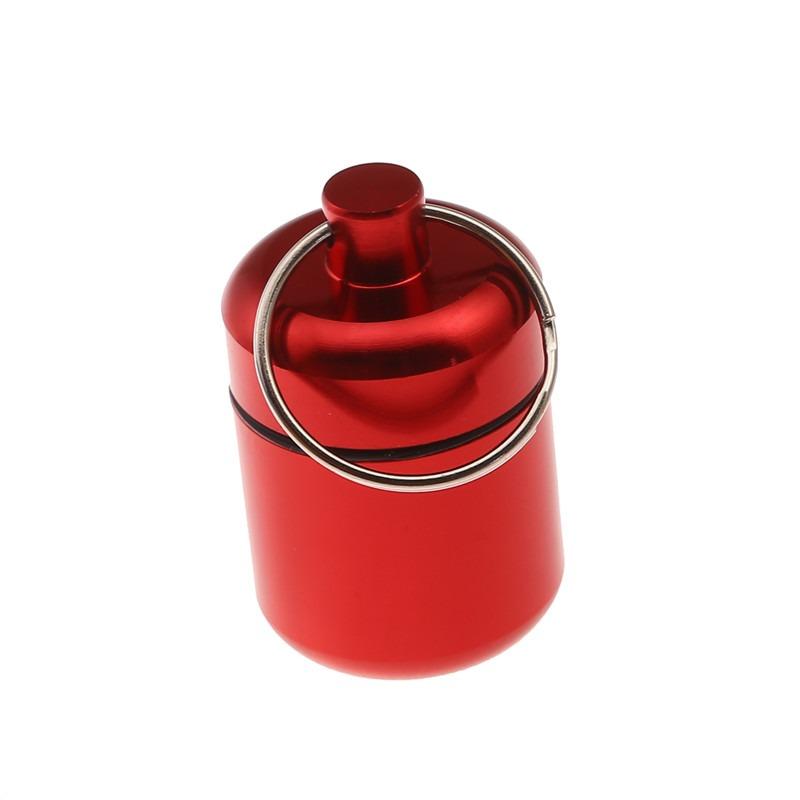 Small Pill Keychain Holder Aluminum Alloy Storage Box Waterproof Organizer Storage Portable Pill Holder Earplug Container