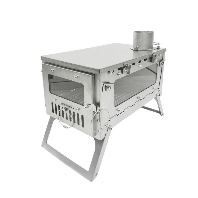 Luogong Spark Stainless Steel Portable Folding Wood Stove with Chimney