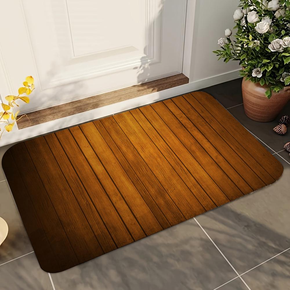 1pc Beautiful Wood Bathroom Absorbent Mats Anti-Slip Mats Home Decor Supplies Carpets Home Kitchen Floor Mats
