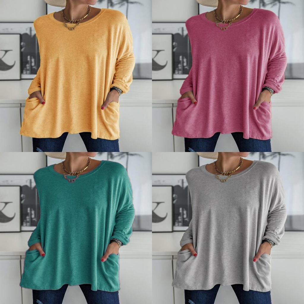 Tshirt For Women Long Sleeve Cotton Polyester Casual Streetwear For Autumn And Spring