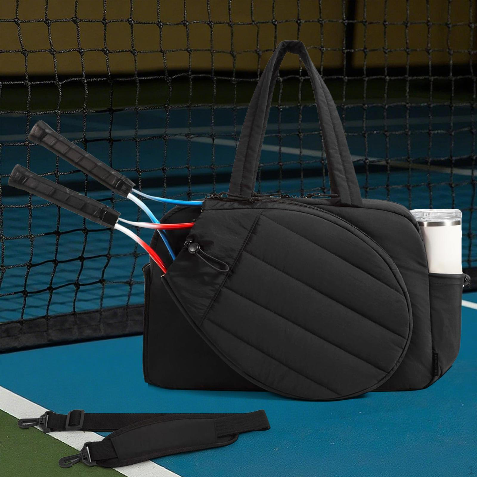 

Tennis Bag for Women Racket Holds 2 Rackets with Shoe Compartment Overnight Weekend Sports чёрный