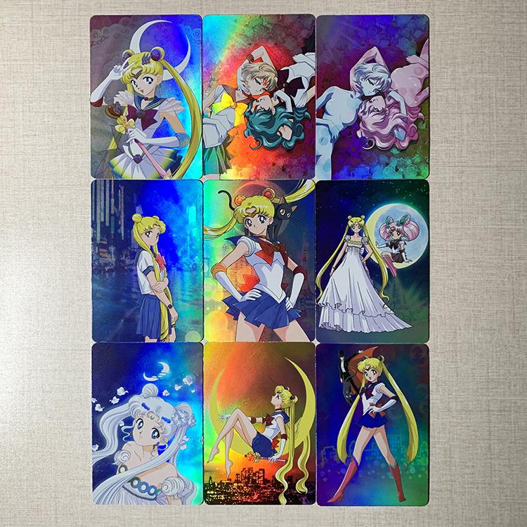 9pcs/set Sailor Moon Self Control Collect Signature Trading Flash Card Anime Cartoon Gift