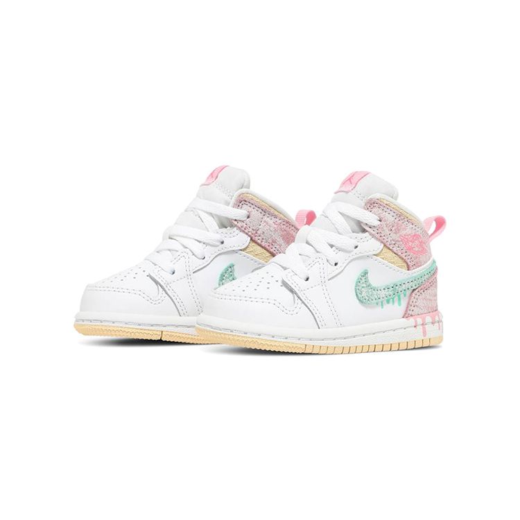 Air Jordan 1 Mid SE TD Ice Cream Baby Sneakers White Arctic-Punch Pale-Vanilla DD1668-100