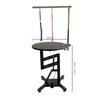 Pet Grooming Table Lift & Rotate Air-Pump Hydraulic Dog Cat Beauty Desk 360° Swivel 80×50 cm Non-Slip Top for Small-Medium Large