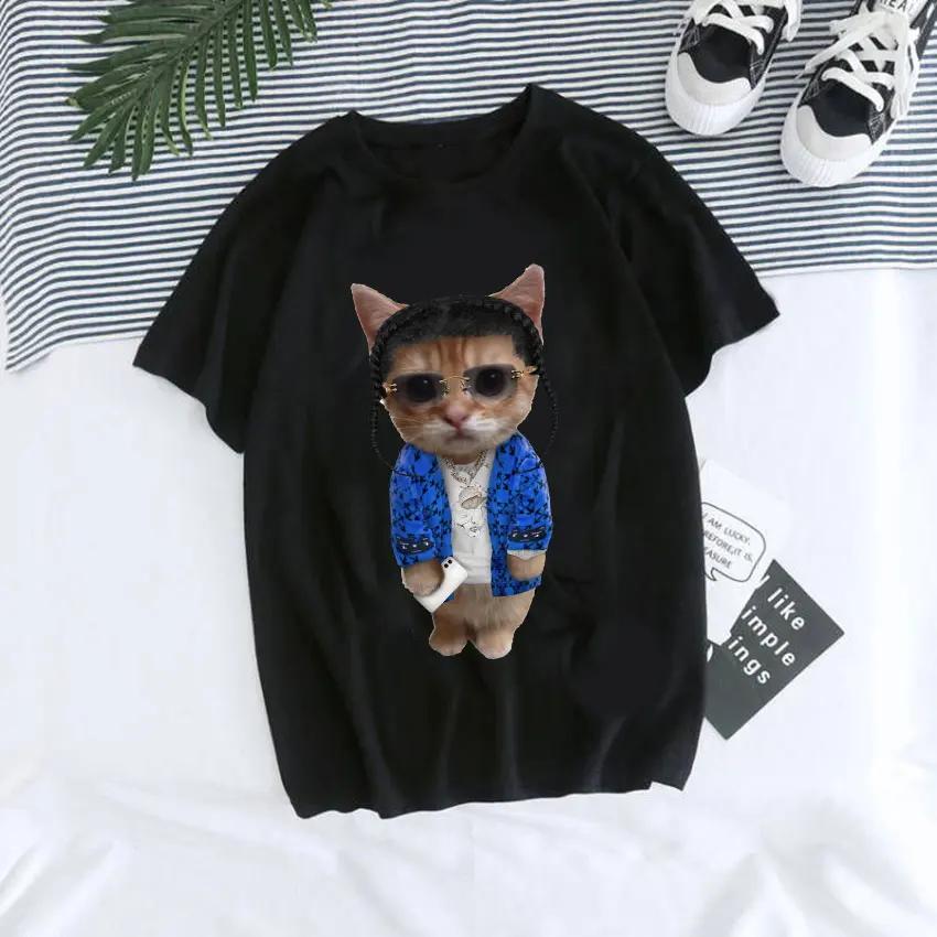El Gato Meme Sad Crying Cat Munchkin Kitty Meme Print T Shirt Male  T-shirts Men Oversized Tees Harajuku Streetwear