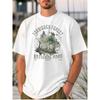 European Sizes Pure White T - Shirt for Men: Forbidden Forest National Park Print