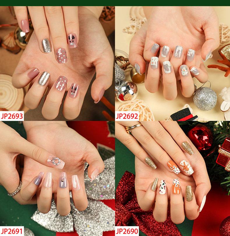 European & American Christmas Press-On False Nails Set