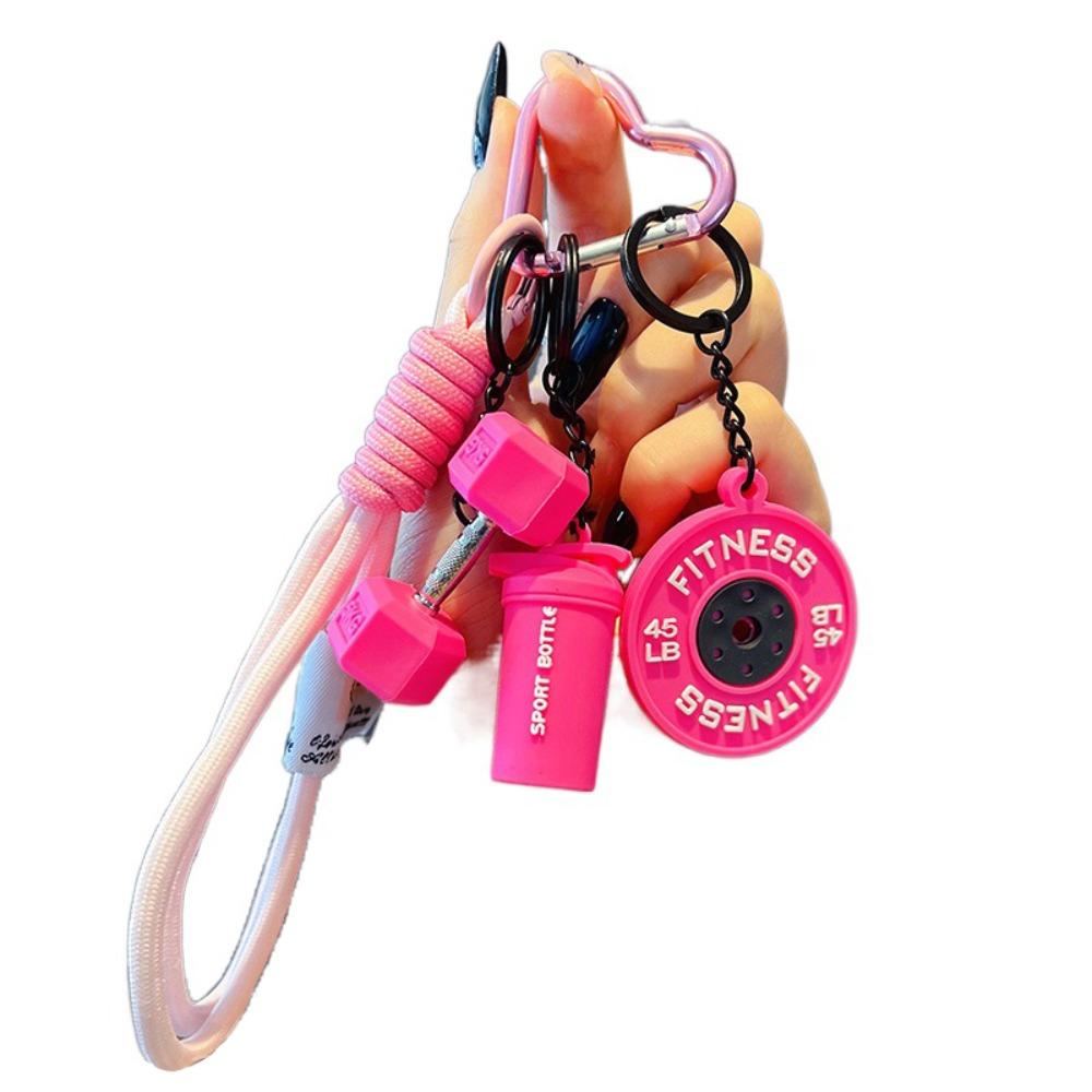 

Heart Buckle Barbell Plates Key Chain Kettle Bells Fitness Series Pendant Bodybuilder