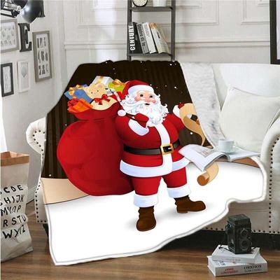 Frohe Weihnachten-Decke, weiche Plüschdecke, Weihnachtsmann-Decke, Flanelldecke, Plüschdecke für Kinder, Bett, Sofa, Couch, Decke