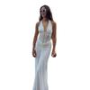 European Style 2026 Elegant Sexy Halter Pleated Hollow Backless Evening Gown Skirt