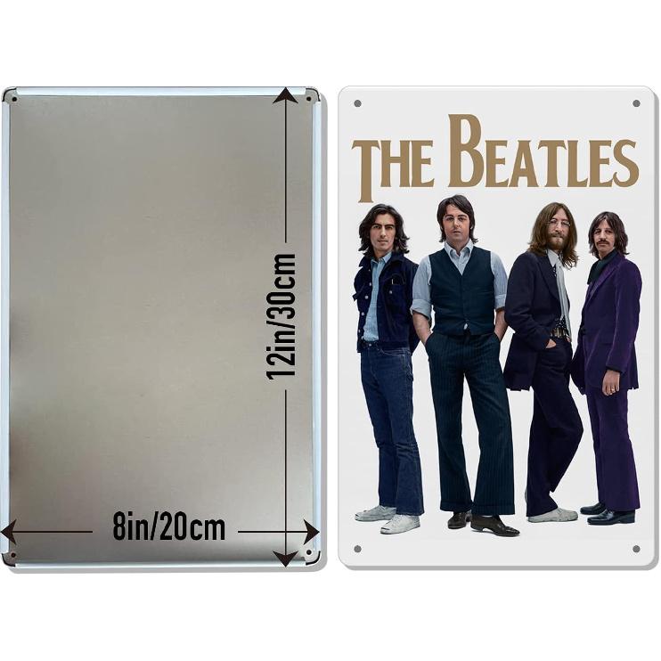 The Beatles Wall Decor - The Beatles Metal Tin Signs,Beatles Retro Art Wall Poster,Beatles Themed Birthday Party Decorations12x8 Inch