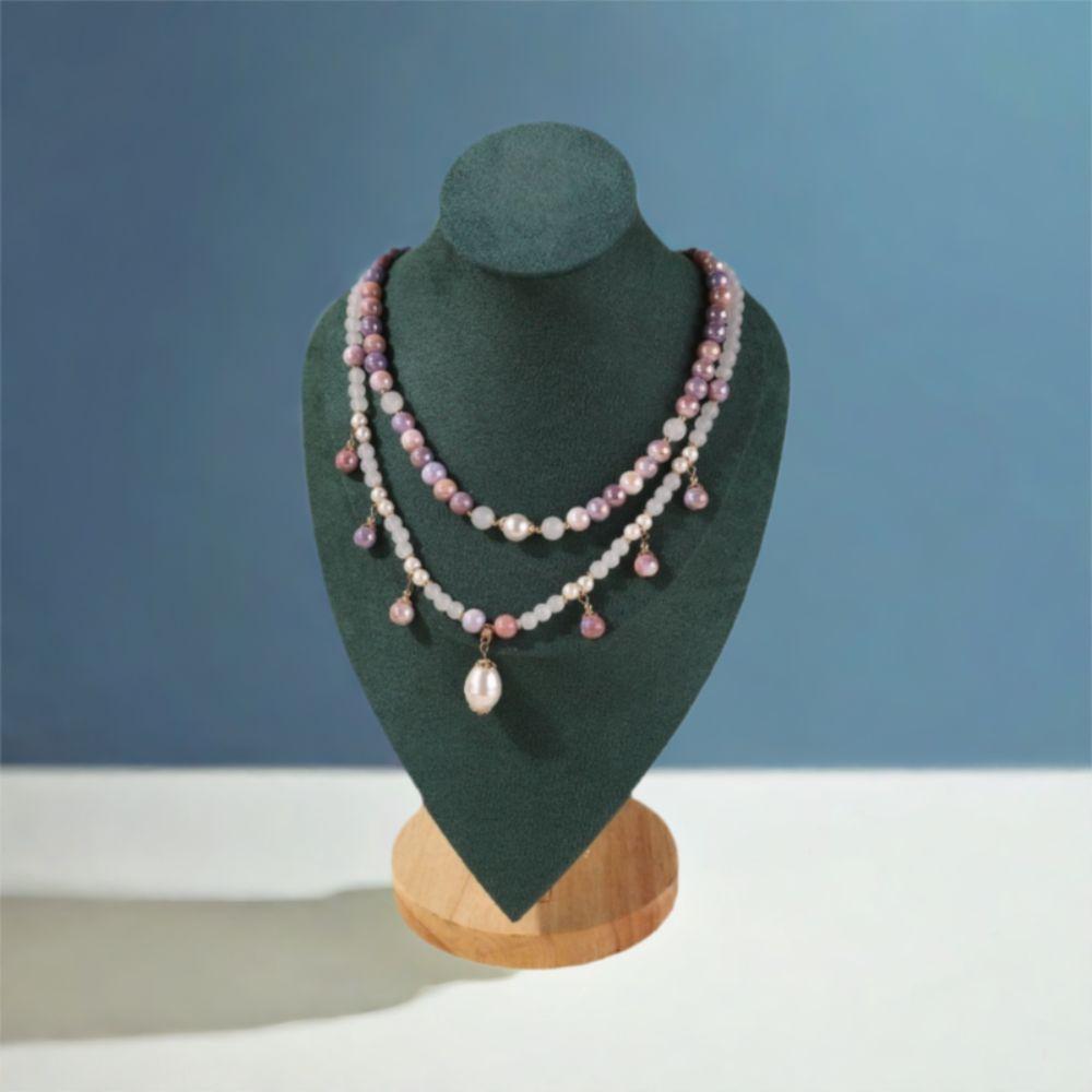 Fashion Jewelry Clavicle Chain Romantic Bracelet Chain Colorful Crystal Necklace  Pearl Jewelry