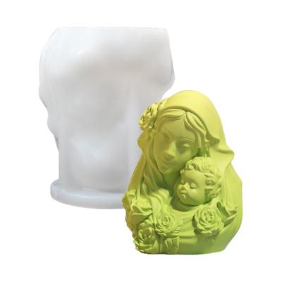 Mother Baby Statue Silicone Candle Molds for Candle Soap Gypsum Decoration Fondant Silicone Molds for Chocolate Candy