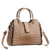 Elegant Croc-Effect FAUX LEATHER Handbag with Tassel - Versatile, Zip-Secure Polyester-Lined, Removable Strap, Chic & Stylish