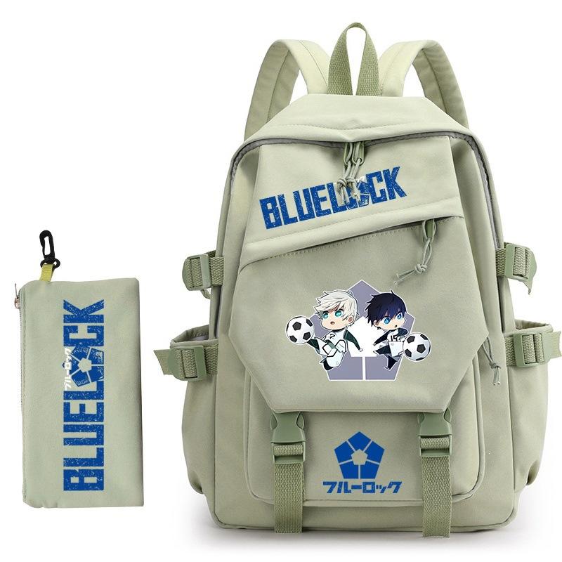 3 Piece School Backpack Set for Students Large Capacity Oxford Cloth Schoolbag with Shoulder Strap and Pencil Case