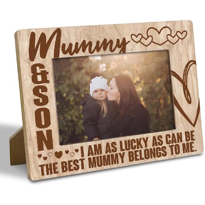 Mother Frame Gifts, You Are The Mom Everyone es They Had Rustic Wood Picture Frame - 4x6 Inch Heartfelt Gift for Mom on Mother’s Day, Birthday, Mum Brown01