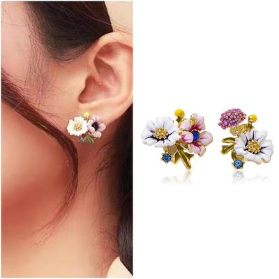 Asymmetric Chrysanthemum Stud Earrings for Women