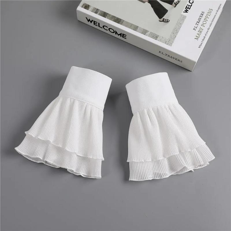 DIY Abnehmbare Manschetten Manschettenverlängerung Stickerei Spitze Gänseblümchen Falsche Ärmel Elastisch Wildes Handgelenk Plissiertes Organ Lolita Falsche Ärmel