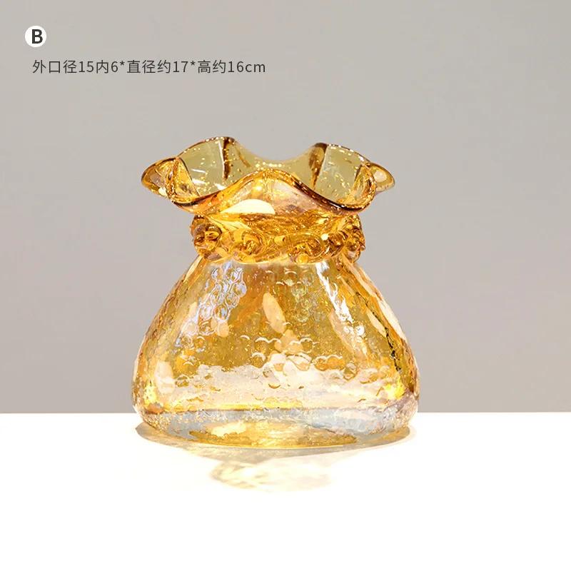 Vase glass gradual change color newChinese creative irregular shape suitable for living room table hydroponic flower arrangement