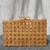 2024 Retro Rattan Acrylic Evening Bag with Trendy Shoulder Chain