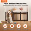Free Standing Dog Gate 24x60 Inch Freestanding Pet Gate Foldable Brown