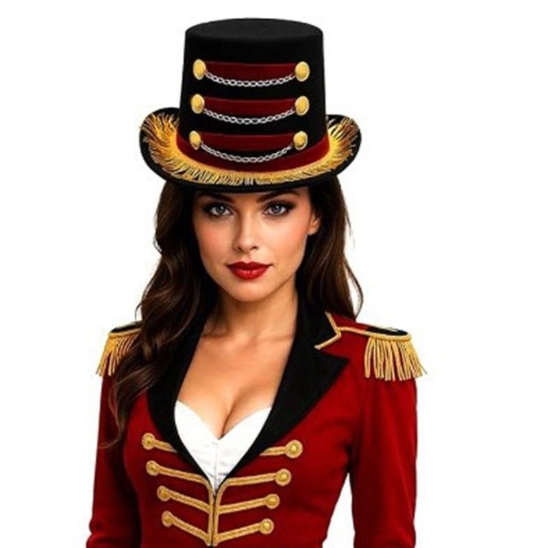 Vintage Circus Tasseled Magicians Top Hat Classical Headwear Stage Performances Costume Accessory