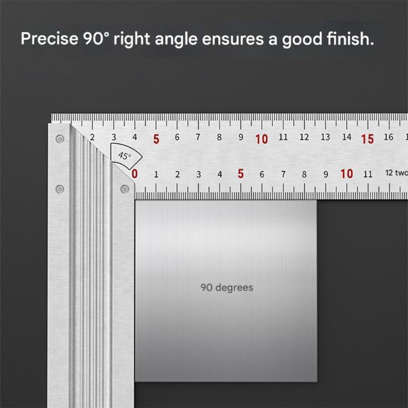 Aluminum Square Tool Right Angles Ruler Precise Marking And Measuring Capability For Professional Carpentry Tasks