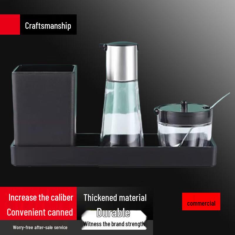 10-Piece Kitchen Seasoning Jar & Chopstick Holder Set with Tray