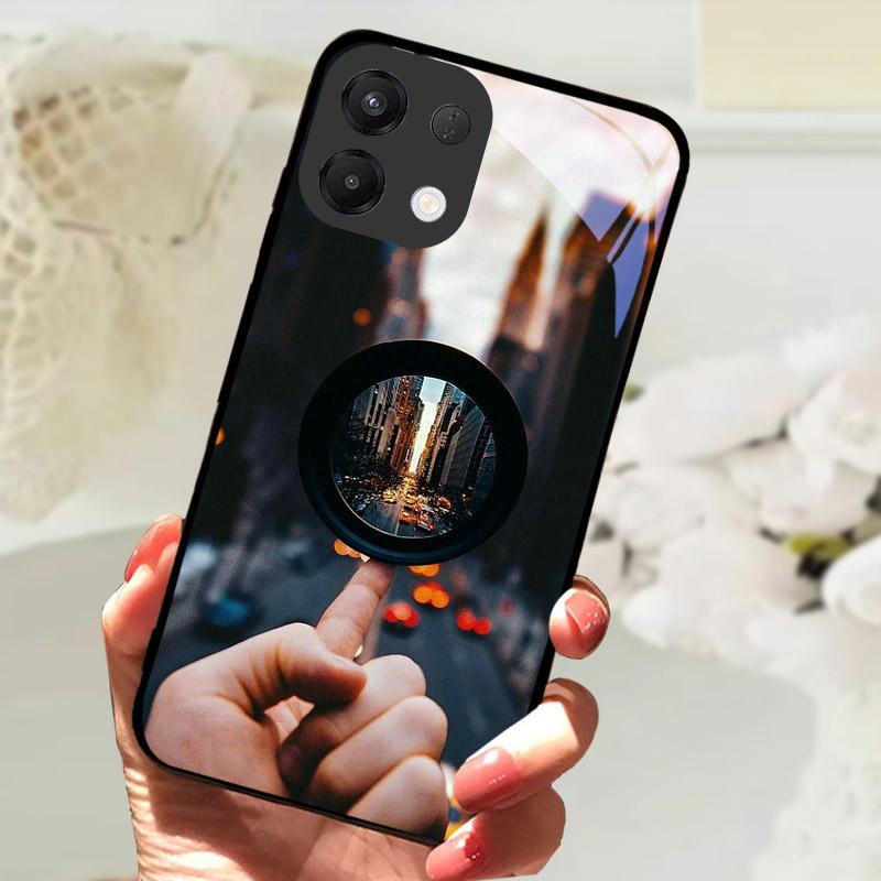 For OPPO K13 5G Case Cool Lion Wolf Tempered Glass Back Cover For OPPO K13 OPPOK13 Phone Case Protective Shell K 13 Fundas Capa