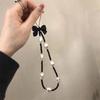 Retro Bowknot Pearl Phone Charm Strap Flower Bead Pendant Bracelet For iPhone Samsung Accessories Hanging Rope For Girl