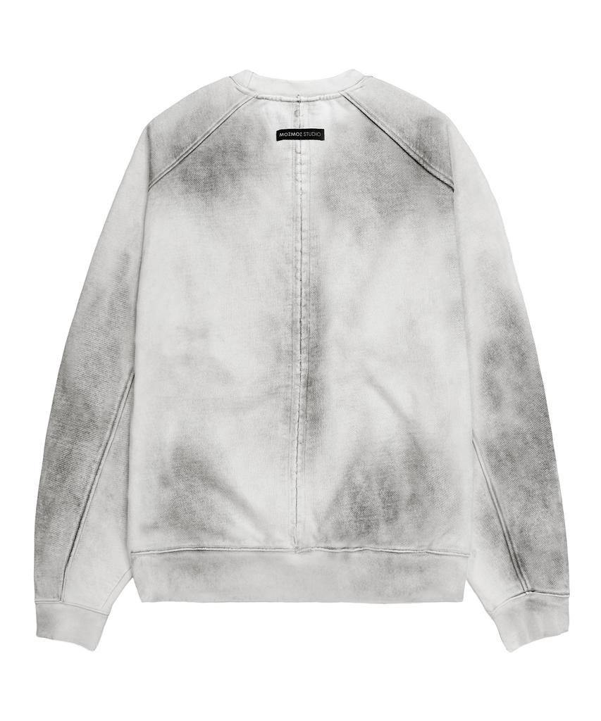 MOZMOZ Heavy Weight Pigment Raglan Back Slit Oversized Sweatshirt Dirty Gray