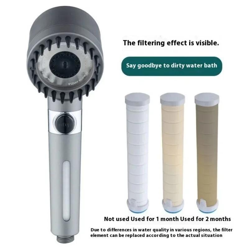 Powerful Supercharged Shower Head with Four - In - One Functions of Showering, Bathing Filtering and Spraying for Bathroom Decor