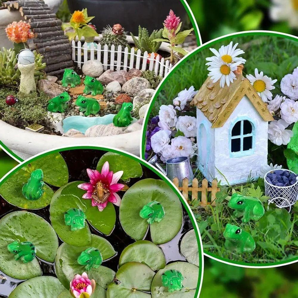 10pcs Resin Crafts Miniature Resin Frogs Cute Garden Frogs Decoration  Home Decor