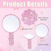 Shiny Love Heart Mirror Rhinestone Hand Cosmetic  Mirror Sweet Handheld Makeup Mirror  Girl