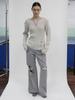 Holpeipeo Damaged Loose Knit Top (Dusty Ivory)