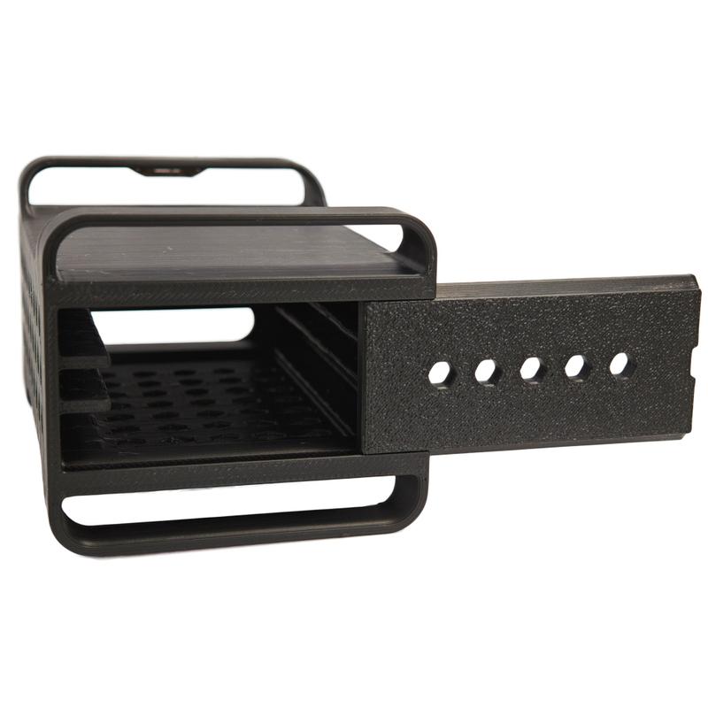 for Samsung T7 SSD Holder 3D-Printed, Matte Black – Secure Storage Case with Slide-Out Cover, Cooling Vents & Type-C Cable Slot