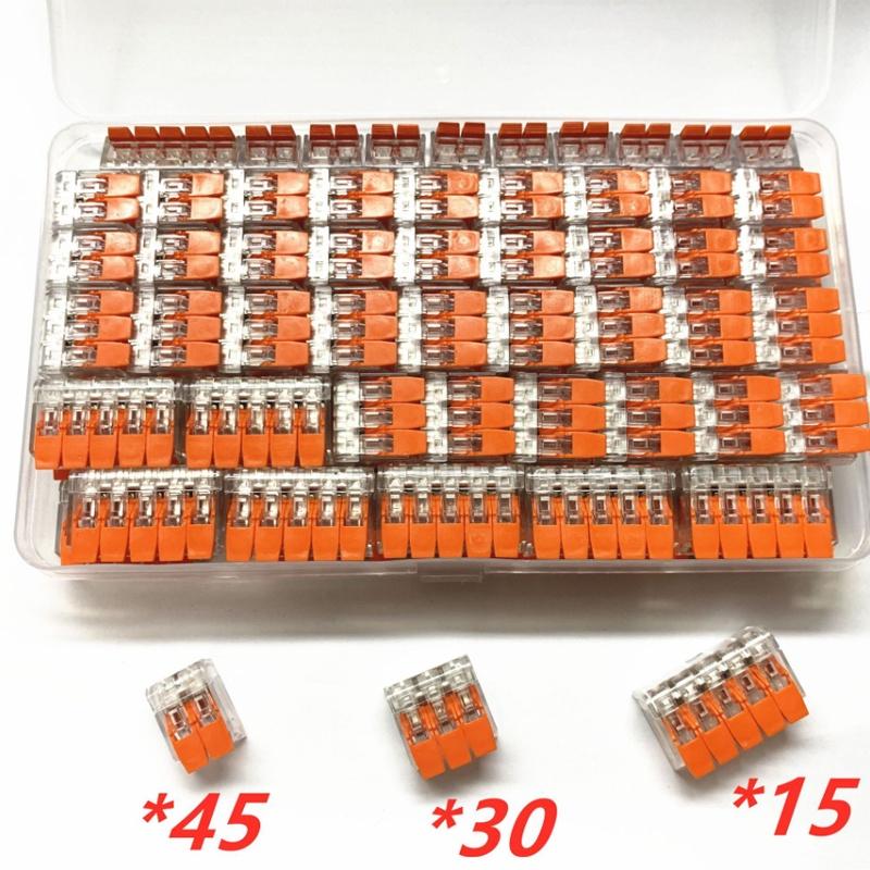 90pcs Wago For 221 Electrical Connectors Wire Block Clamp Cable Terminal