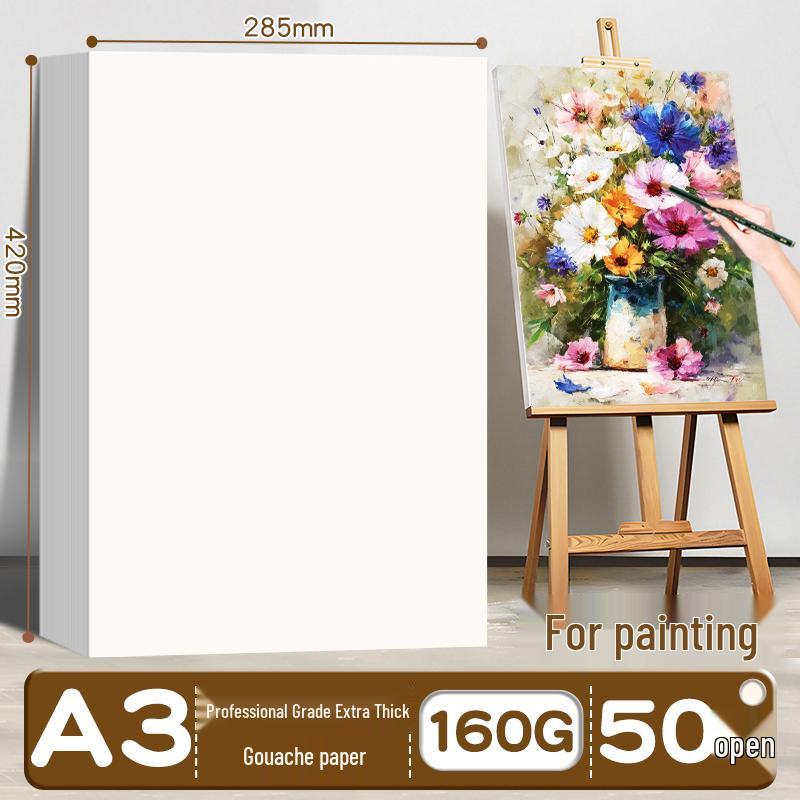 8K Sketch & Drawing Paper: A3 & A4 Thickened Art Student White Paper for Handwritten and Pencil Use