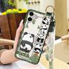 Silicone Back Cover Phone Case For Samsung Galaxy A07 Dirt-resistant Durable Fashion Design Shockproof Wristband Panda