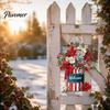 Christmas Door Hanging Sign Welcome for Front Door, Rustic Wooden Ornament, Festival Theme Wall Decoration Decor with Lanyard Holiday Home Window