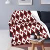 Playing Poker Card Flannel Throw Blanket Hearts Square Clubs Spades Fashion Cozy Bedspread Fleece Travel Super Soft Blanket King