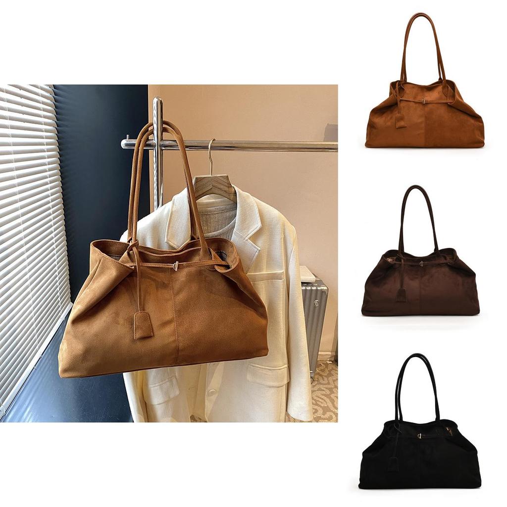 Urban Solid Color Large Capacity Women Casual Suede Tote Bag For Women For Daily Use