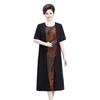 Elegant Plus Size Chiffon Patchwork Dress for Mature Women - Summer Short Sleeve, Stylish Two-Piece Look.