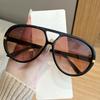 Car Sunglasses Fashion Oversized Pilot Oval Sun Glasses Women Punk Style Vintage Double Beam Shades For Lady Outdoor Eyewear