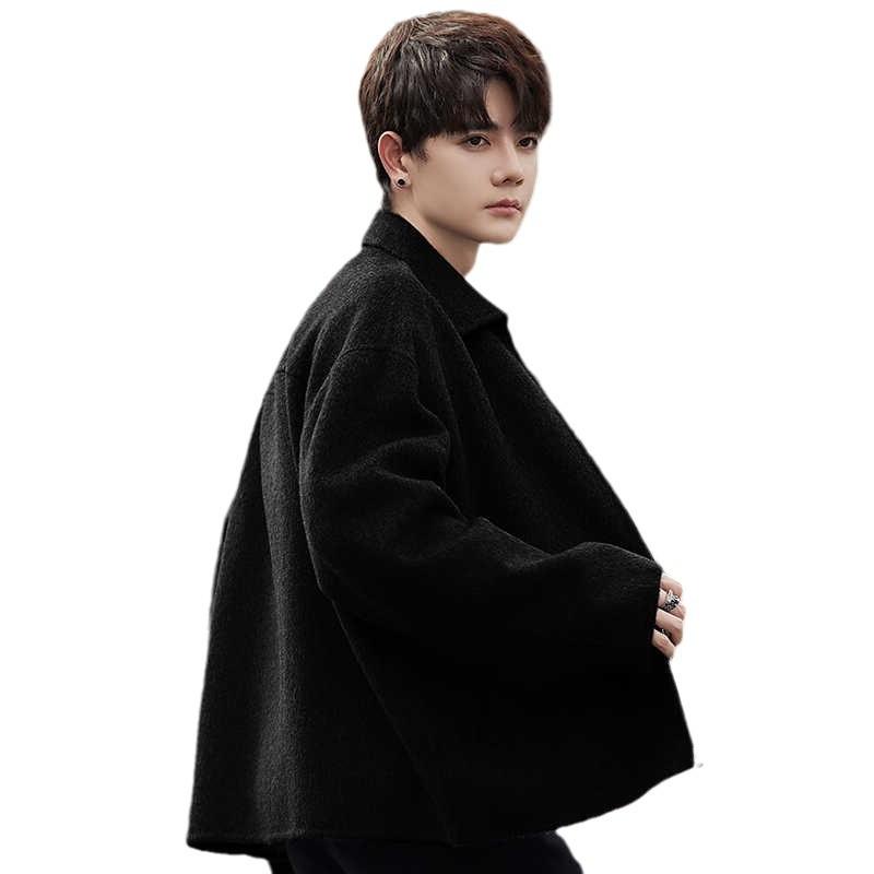 Wool coat men's autumn and winter new trendy short wool coat men's jacket top coat